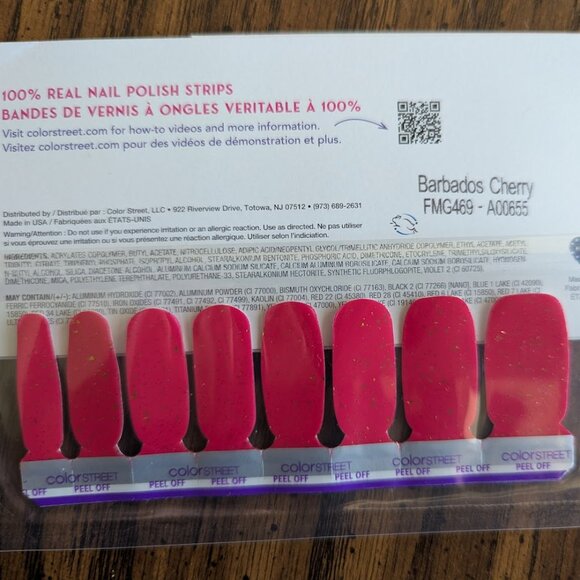 Color Street nail strips - Barbados Cherry  2/$20  5/Free Ship - Picture 1 of 1